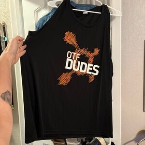Black Sleeveless Graphic Tank Top